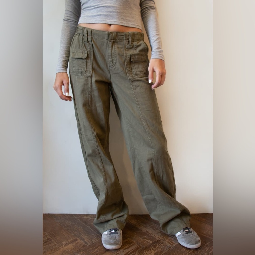 subdued grey cargo pants